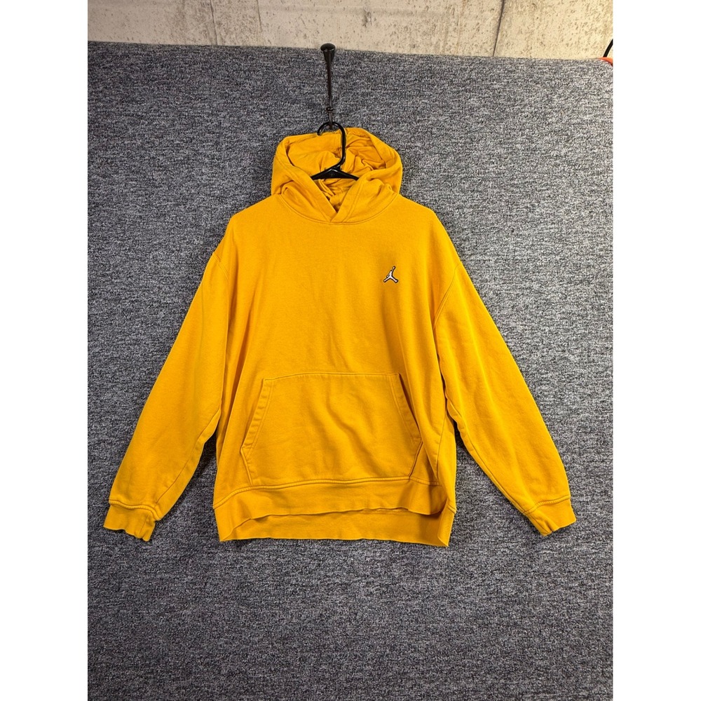 Jordan Jumpman Pullover Hoodie Yellow Mens Large Embroidered Logo Fleece